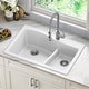 preview thumbnail 18 of 33, KRAUS Quarza Granite 33 inch 60/40 Undermount Drop-in Kitchen Sink