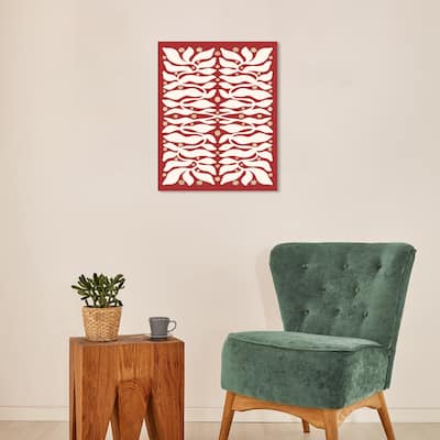 Wynwood Studio Canvas Floral and Botanical Glitter Drops on the Vines Red Glam Wall Art Canvas Print