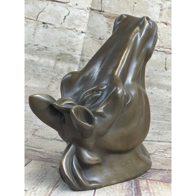Signed Original Thomas Wall Mount Imitative Horse Head Bust Bronze Sculpture Art Deco Sale