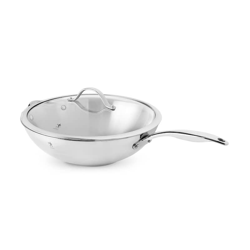 Henckels Aragon 12.5-inch Stainless Steel Wok with Lid - Stainless Steel - 12.5-inch