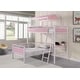 preview thumbnail 2 of 1, Alexia Pink and White Twin Over Twin Workstation Bunk Bed