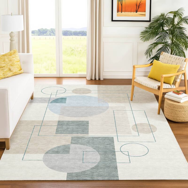 Machine Washable Indoor/ Outdoor Modern Filly Chantille Rug