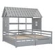 preview thumbnail 5 of 18, Twin Size House Platform Beds with Two Drawers,Combination of 2 Side by Side Twin Size Beds