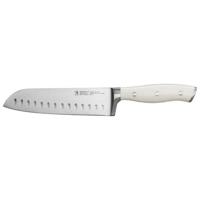 HENCKELS Forged Accent Hollow Edge Santoku Knife - White Handle