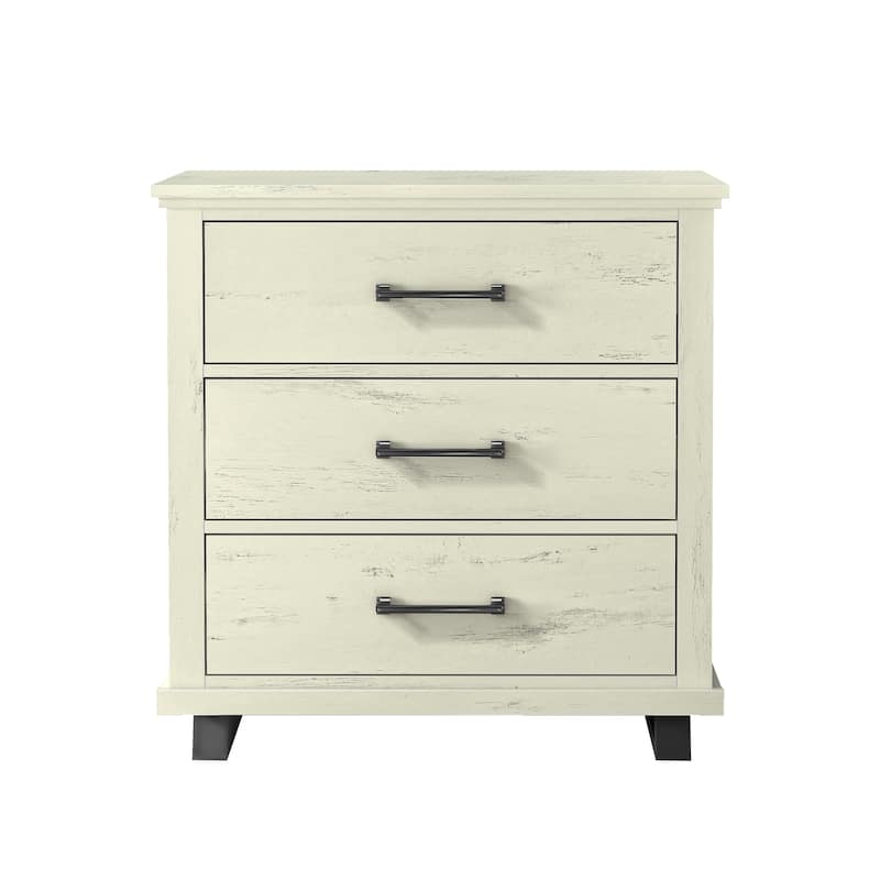 3-Drawer Nightstand with Elevated Metal Legs, Set of 2