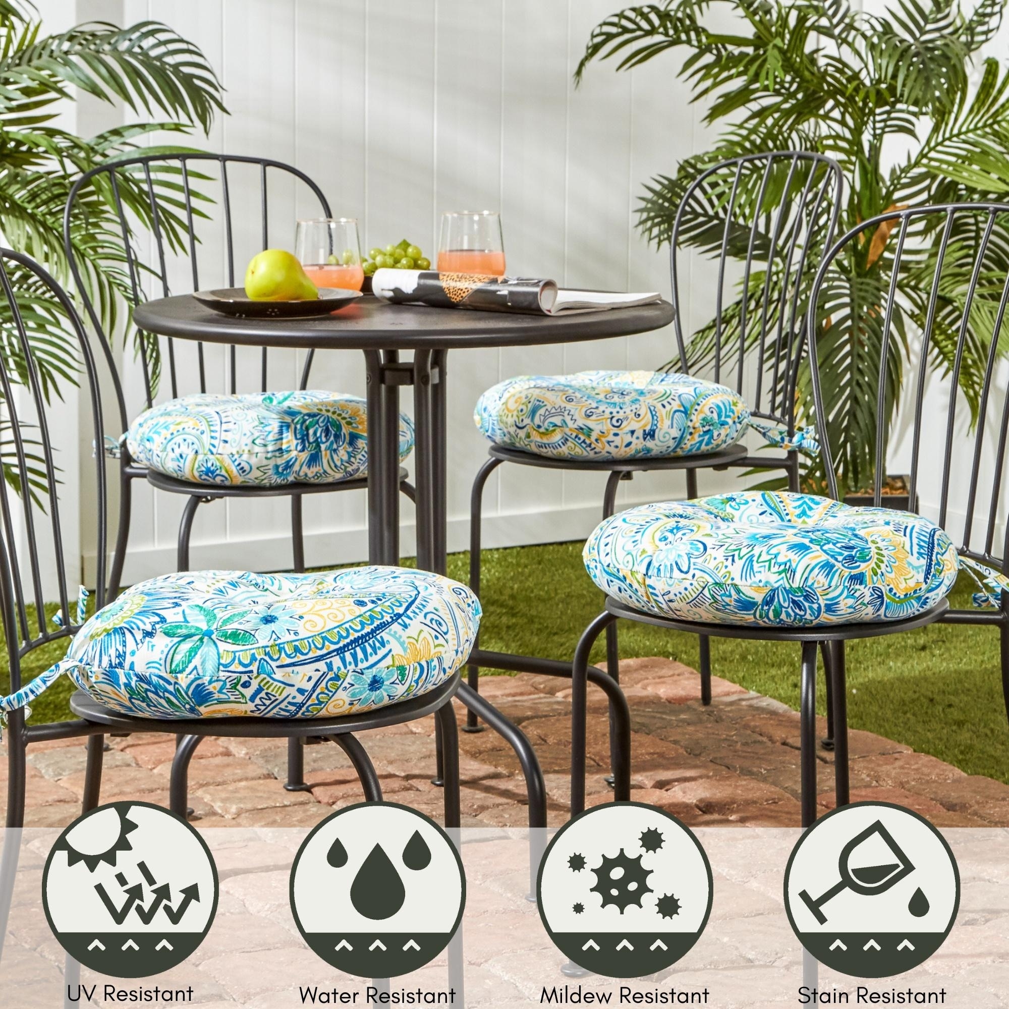 15 round bistro chair cushions sale