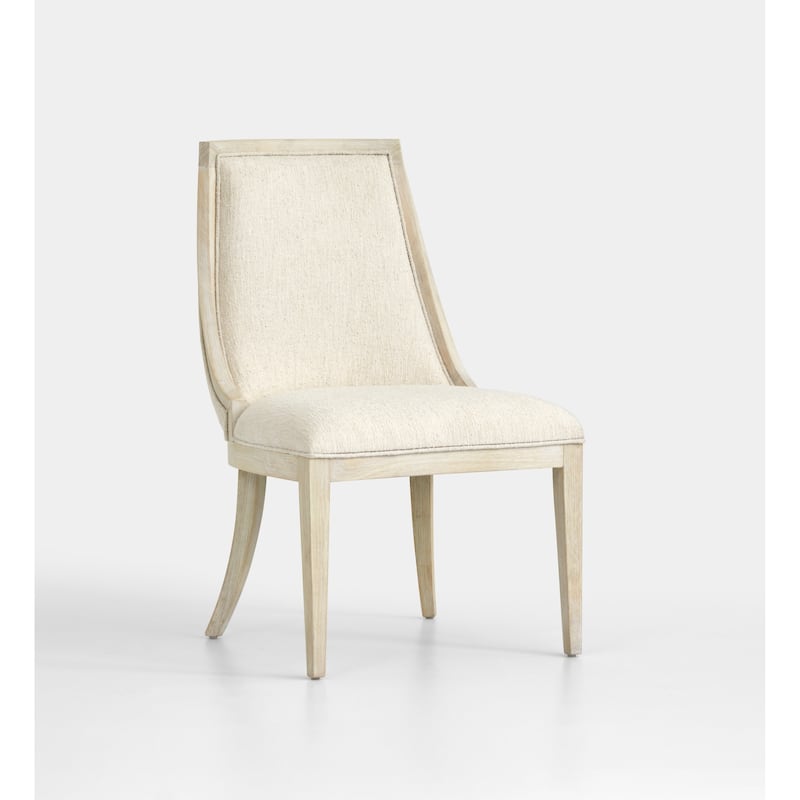 Magnussen Home Herringbone Ridge Clara Natural Upholstered Host Chair Two Pack - 23''W x 26.13''D x 38''H - Set of 2 - 23''W x 26.13''D x 38''H - Beige - Dining Height