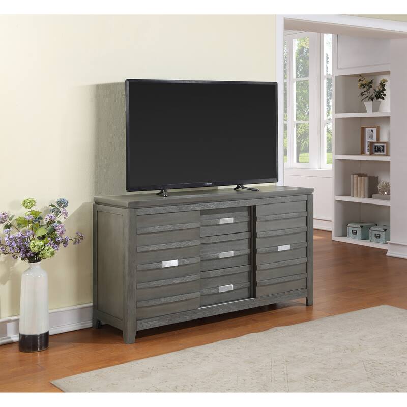 Vilo Home Palermo Black Contemporary Server/TV Stand with Sliding Door - 58 inches in width - Grey