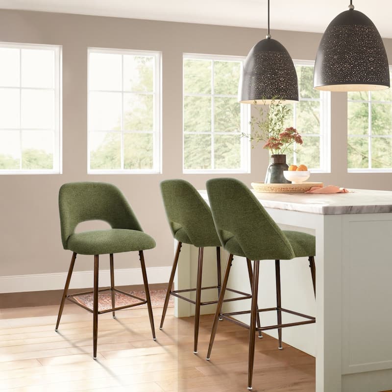 3 Pieces Counter Stool with Metal Frame (Set of 3)
