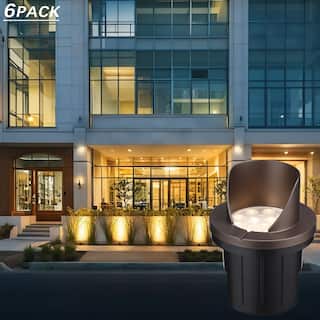 6 Pack Commercial Grade 6W LED In-Ground Well Lights, 3000K Warm White