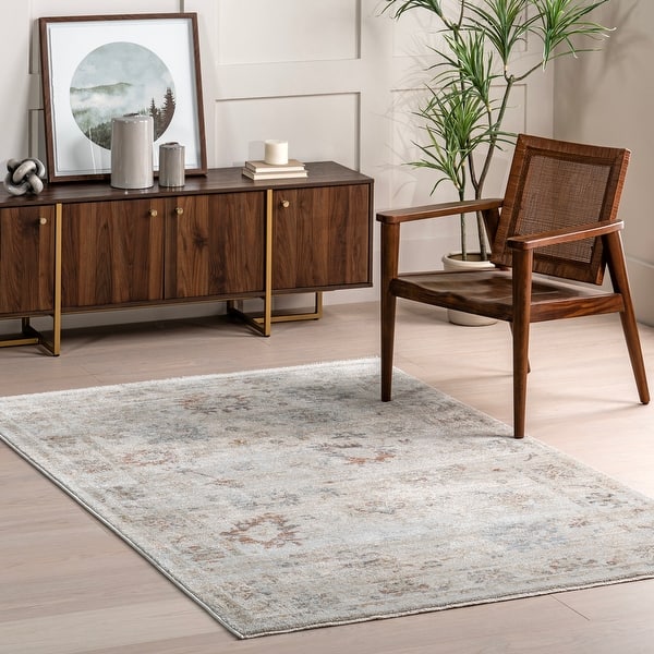 slide 2 of 9, Nuloom Hallie Vintage Medallion Area Rug 4' x 6' - Beige - Rectangle