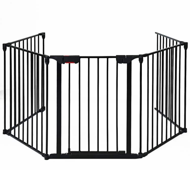 115 Inch Length 5 Panel Adjustable Wide Fireplace Fence - 29'' x 24'' (L x W)