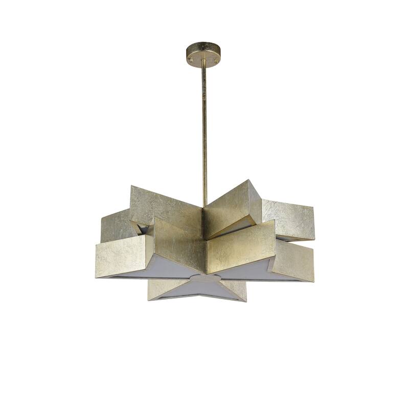 6-Light Silver Leaf Frame Star Light Fixture