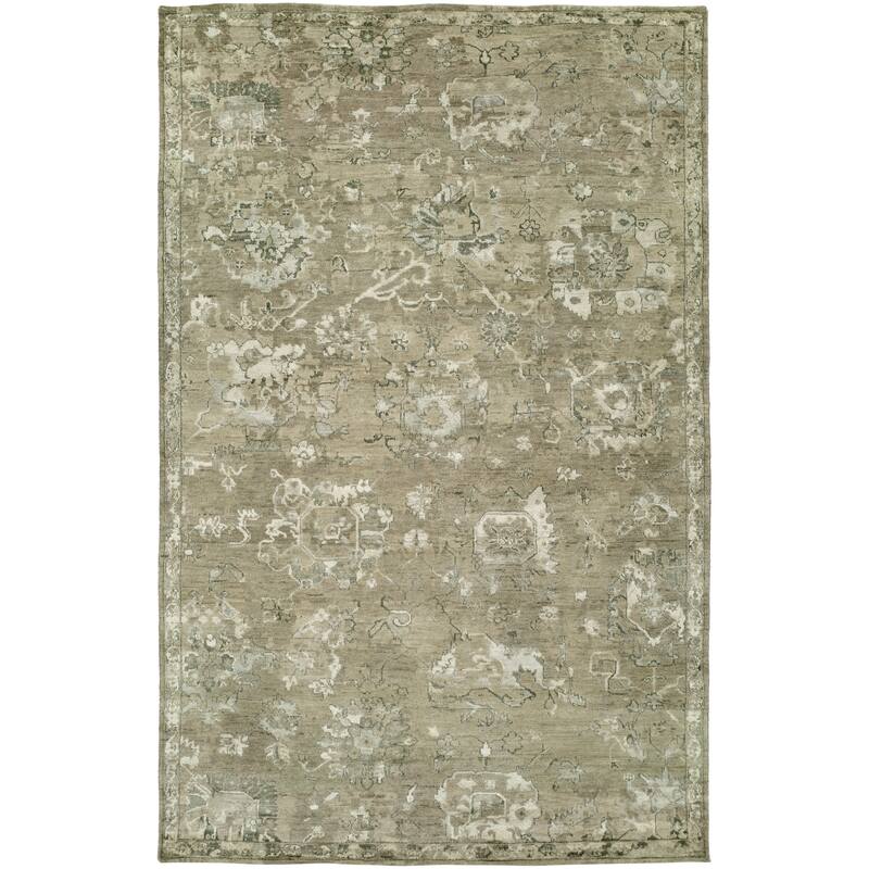 Modern Hand-Knotted Wool & Viscose Area Rug - 8' x 10' - Brown