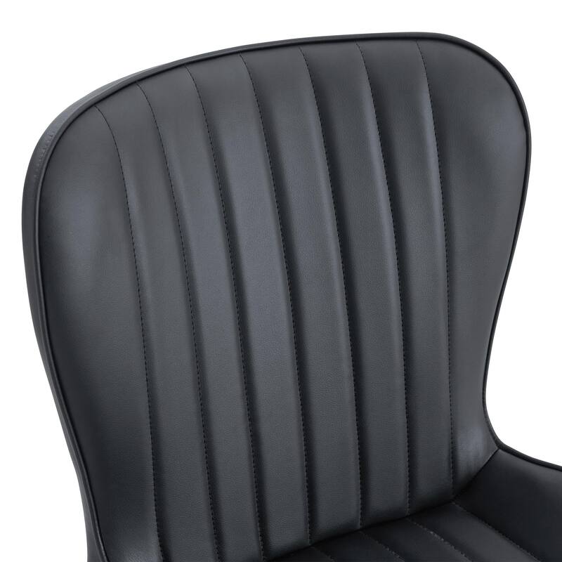 Roomfitters Ergonomic Dining Chairs with Curved Seat and Back, Minimalist Upholstered Set of 4 for Home or Office, Black