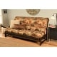 preview thumbnail 1 of 12, Copper Grove Yellowstone Mocha Futon Set with Patterned Fabric Mattress Canadian