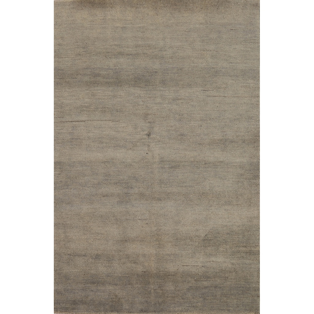 Hand Knotted Oriental 100% Wool Carpet Modern Modern Beige & Ivories Gabbeh Area Rug - 4' 10'' X 3' 4''