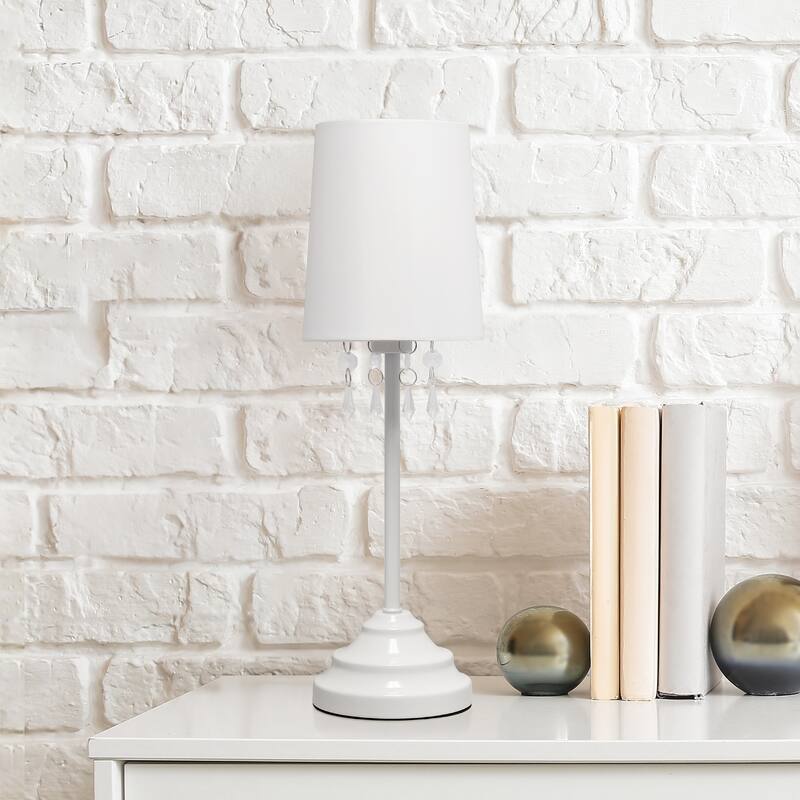 Creekwood Home 17.25" Contemporary Crystal Droplet Table Lamp - 17.25