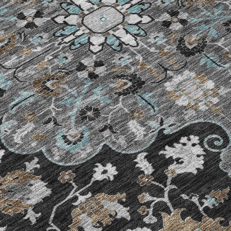 Machine Washable Indoor/ Outdoor Traditional Indore Chantille Rug