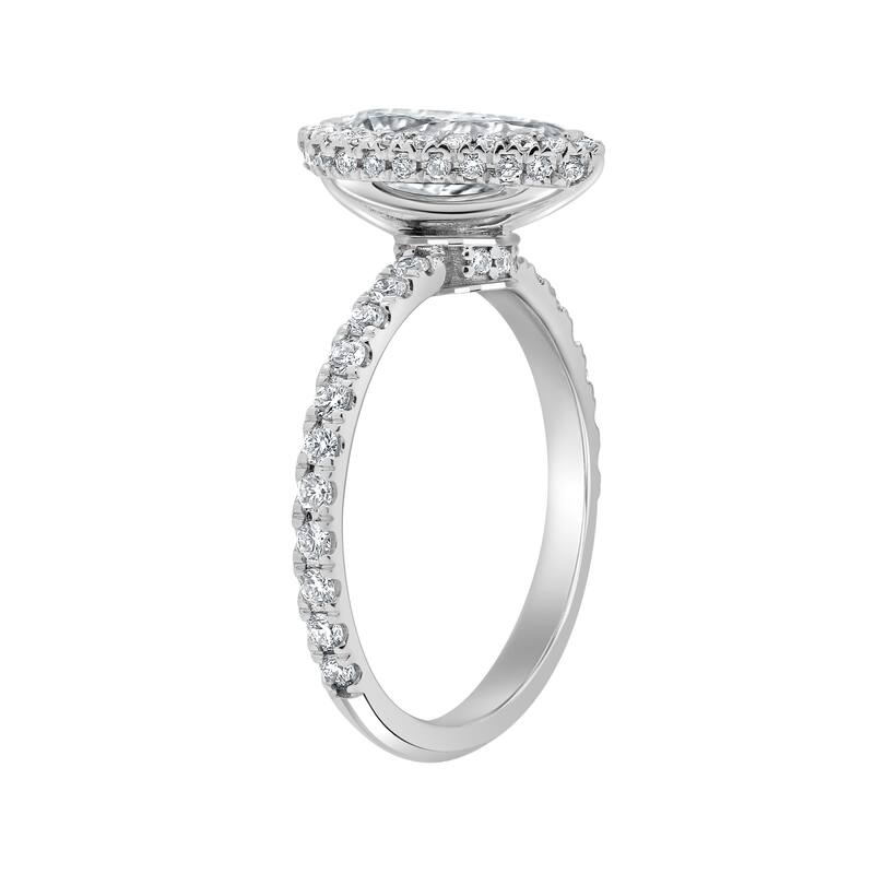 Auriya 14k Gold 5 3/4ctw Pear-shaped Lab grown Halo Diamond Engagement Ring (E-F VS)