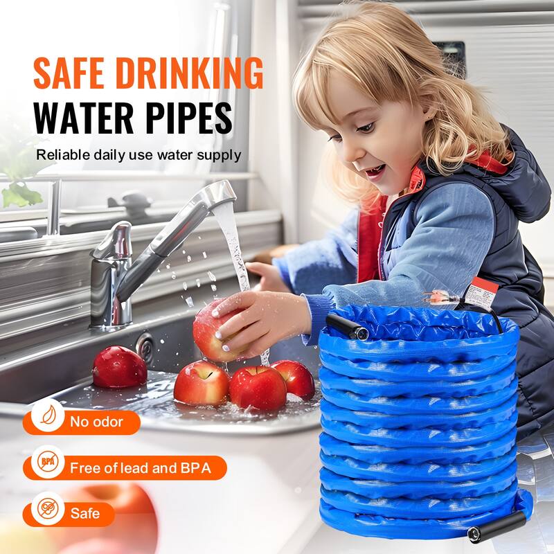 Heated Water Hose for RV, Heated Drinking Water Hose with Corrugated Cover Antifreeze to -45°F, Automatic Self-regulating