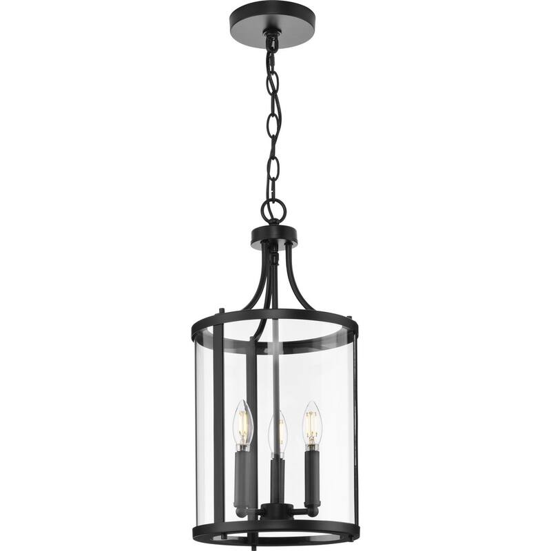 Gilliam Collection Three-Light Matte Black New Traditional Hall & Foyer - 10 in x 10 in x 20.75 in