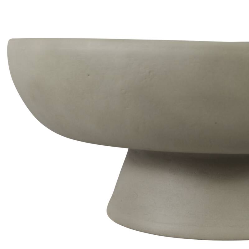 Pottery Terracotta Bowl with Pedestal Base Contemporary Casual Style