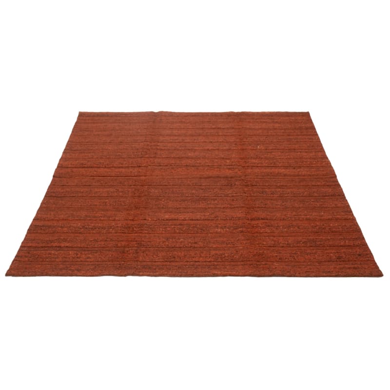 ECARPETGALLERY Flat-Weave Natural Burnt Orange Wool Tapestry Kilim - 8'2 x 8'2