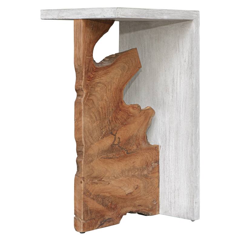 Cross Section Wooden Accent Table - 24" - White and Brown