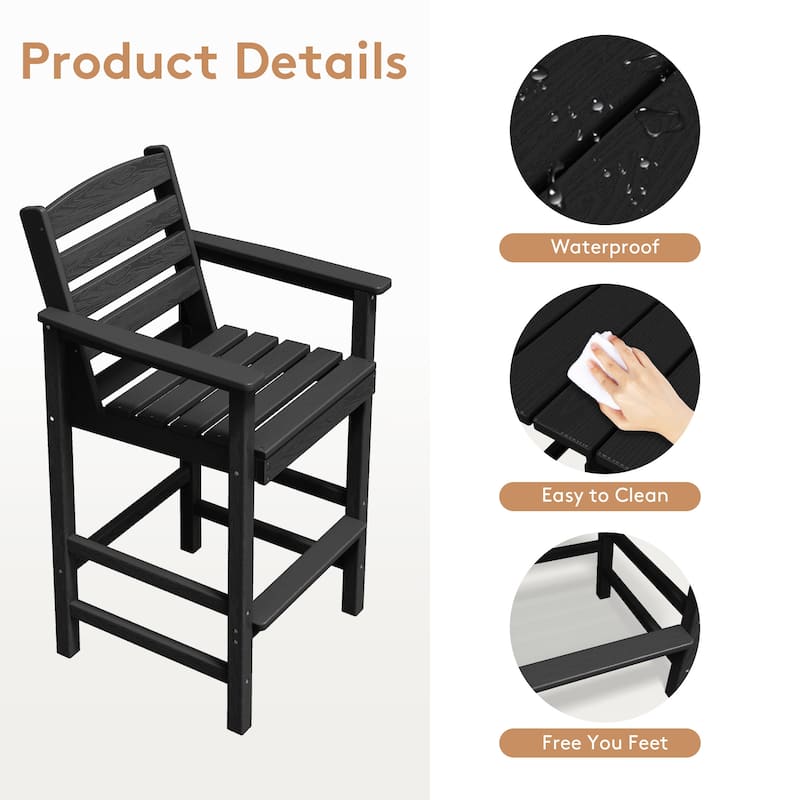Plastic Tall adirondack Chair Set Of 2-Piece