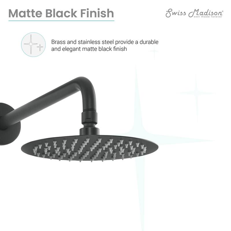 Ivy Single-Handle 1-Spray Tub And Shower Faucet In Matte Black (Valve Included) - 17.5" x 11.88" x 5.88"