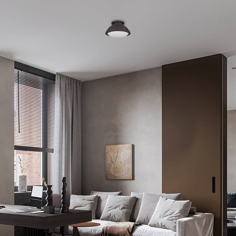 Halo 1-Light 11" Dark Bronze Flush Mount Ceiling Light