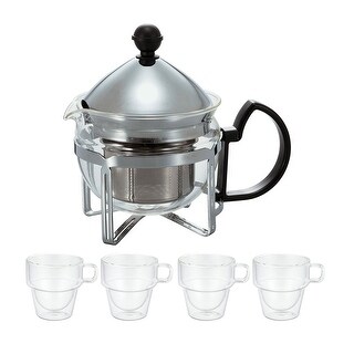 Hario Chaor Pull-Up Tea Maker (Silver) w/ Wall Stack Cups (2-Pack ...