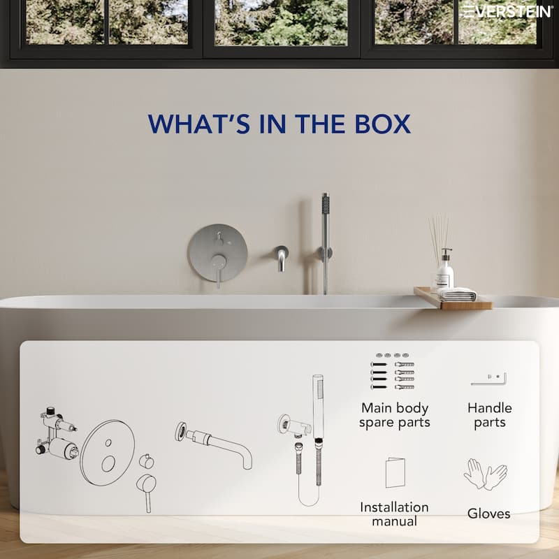 Wall-Mount Tub and Handheld Shower Faucet Set