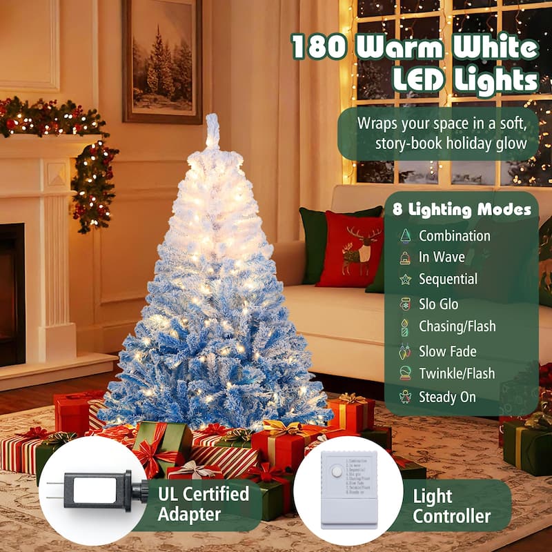 Costway 5/6/7/8 FT Artificial Christmas Tree with 180/250/350/470 Warm - See Details