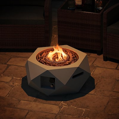 Propane Fire Pit Table Set 28" Terrazzo Gas Fire Pit