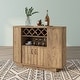 preview thumbnail 4 of 8, DH BASIC Light Oak Country 4-bottle Lattice Wine Cabinet by Denhour