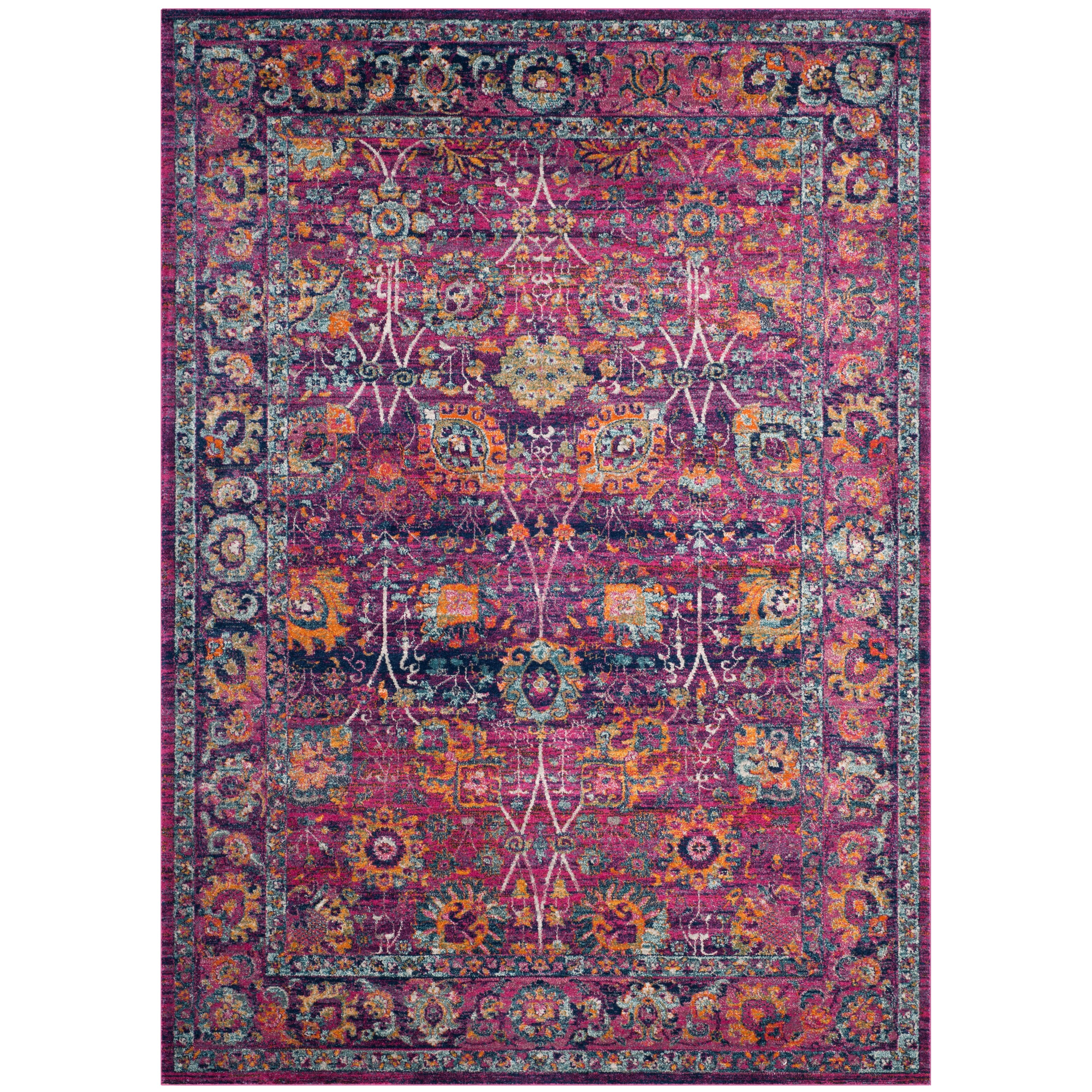 SAFAVIEH Granada Collection GRA352D Boho Chic Distressed Non-Shedding Living Room Bedroom Area Rug 5'1 x 7'6 Multi Fuchsia SAFAVIEH Granada Collection GRA352D Boho Chic Distressed Non-Shedding Living Room Bedroom Area Rug 5'1 x 7'6 Multi Fuchsia