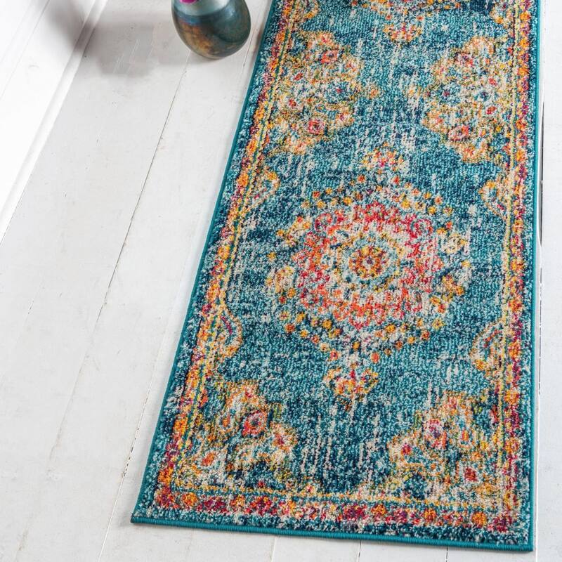 Traditional Koakburg Collection Area Rug - Blue - 2'7"x16'5"