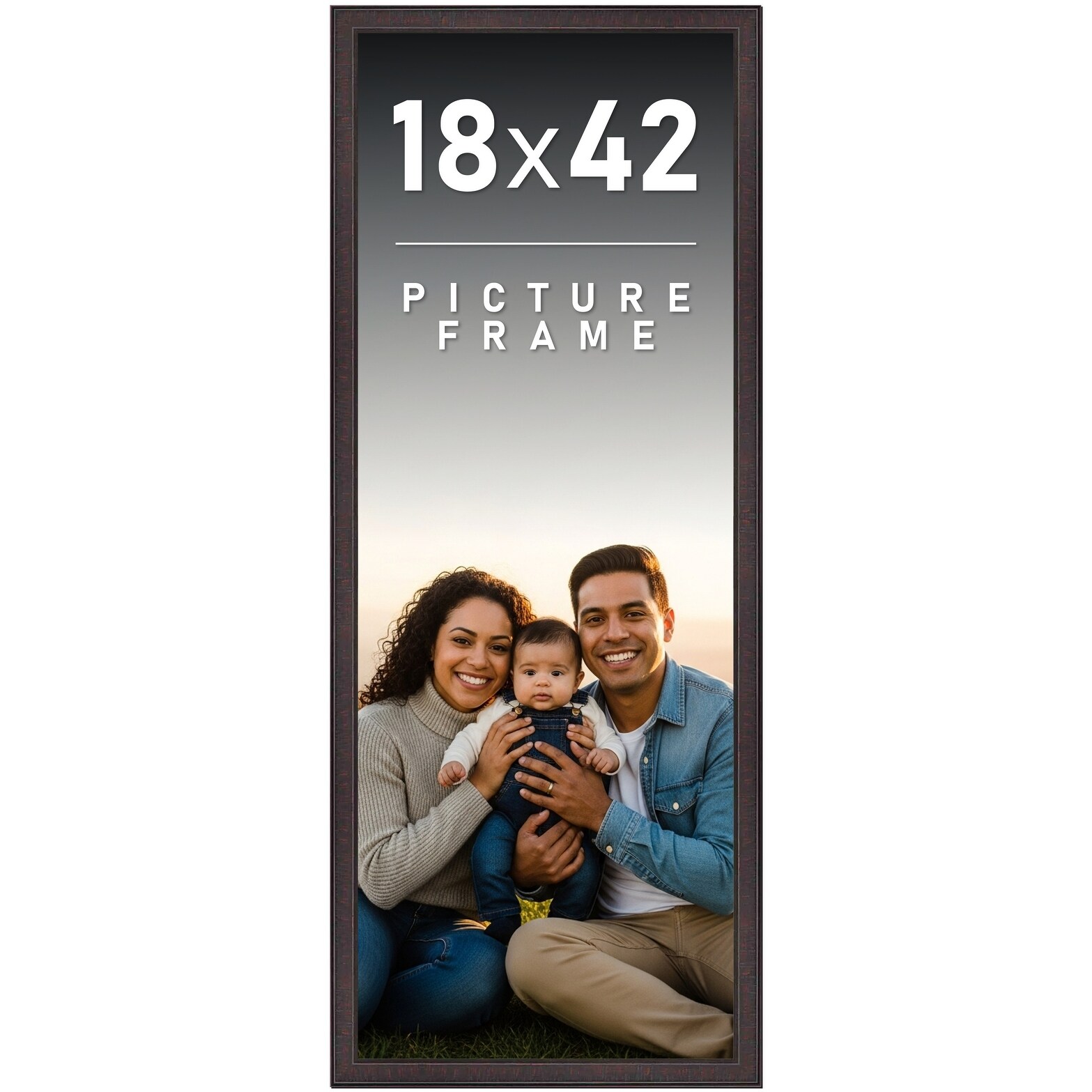 18x42 Frame Brown Solid Wood Picture Frame - Complete Modern Photo