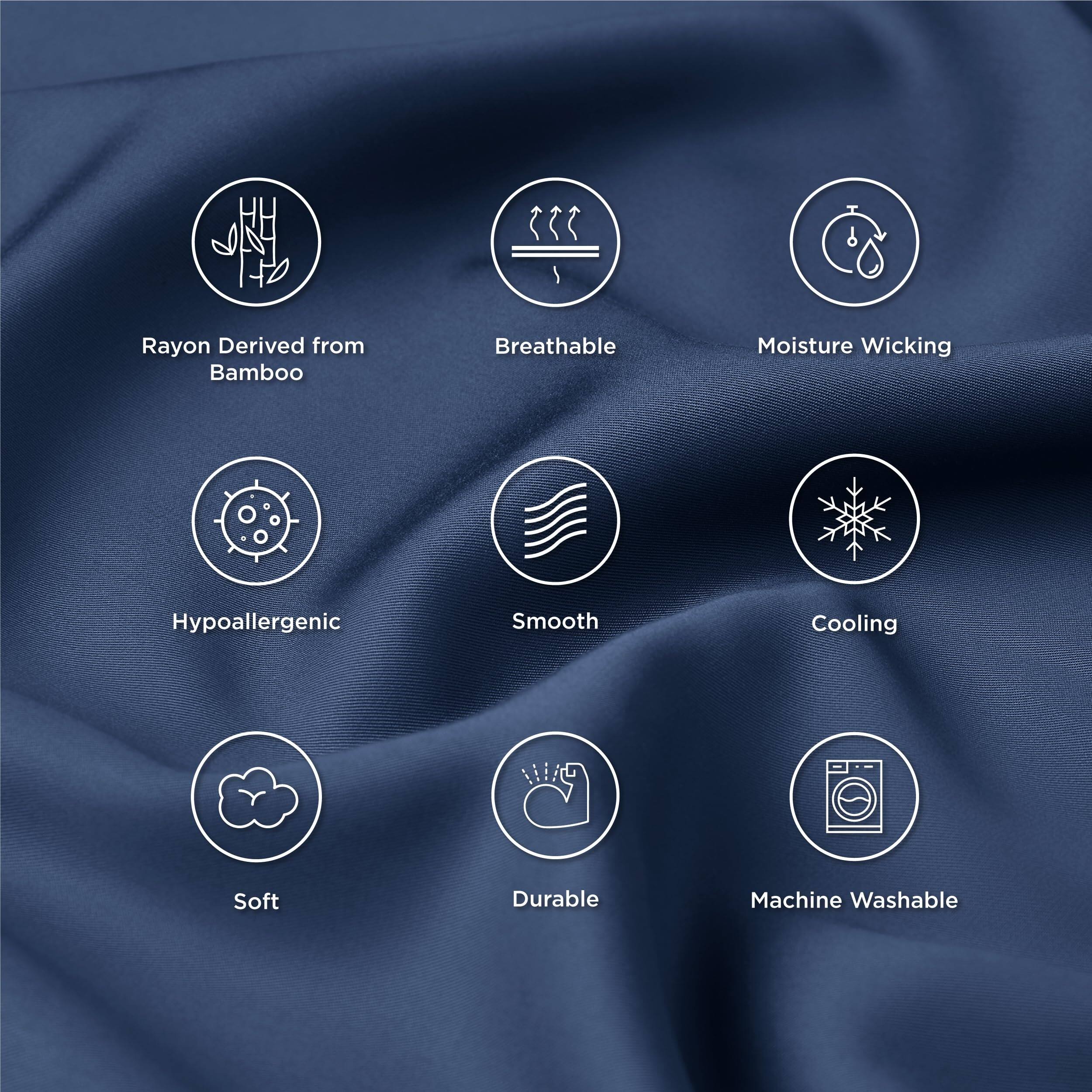 Bedsure Pillow Cases Queen Size Set of 2, Rayon Derived from Bamboo