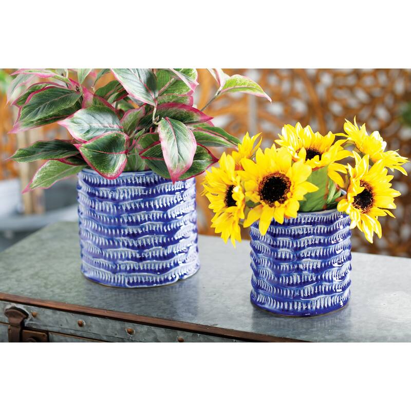 Porcelain Coastal Planter (Set of 3) - S/3 9", 7", 6"H