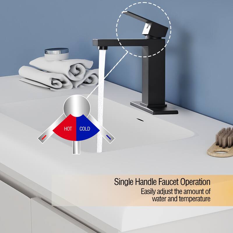 Topcraft Single Handle Bathroom Faucet with Pop-Up Drainer