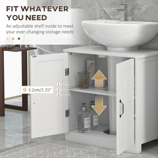 Bathroom Sink Cabinet Pedestal Sink Cabinet with Adjustable Shelf White