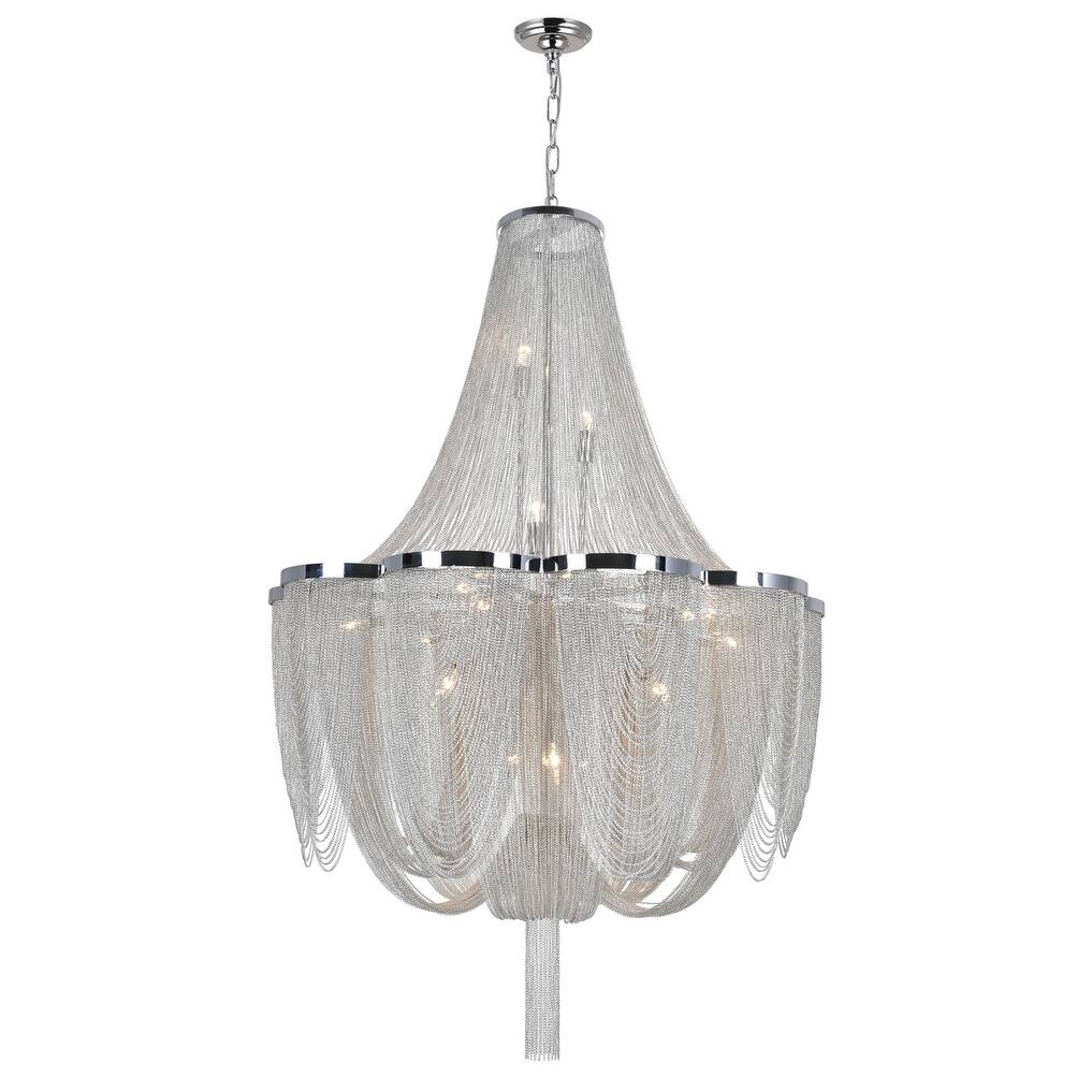 Giuseppe Lighting Ten Light Chandelier Taylor Chrome - Exact Size