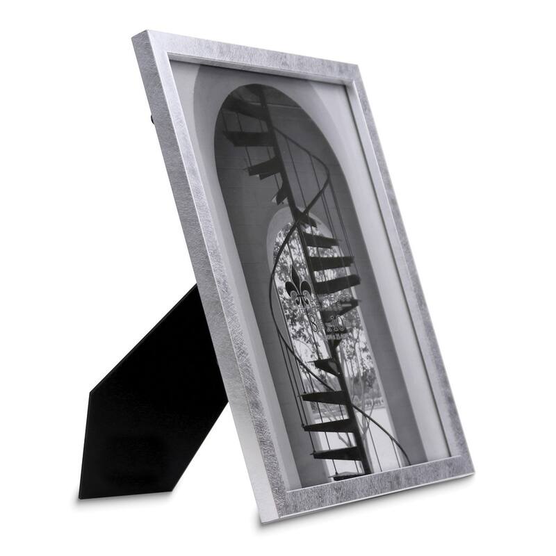 Curata Silver-Tone Satin Chloe Contemporary 8x10 Photo Frame