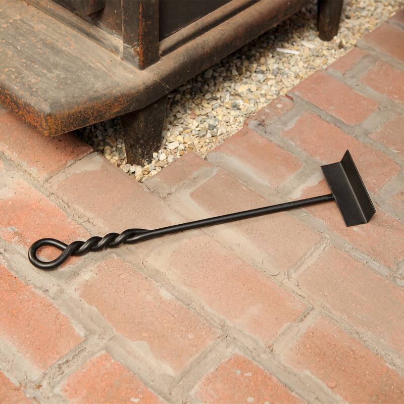Achla Designs Mini Rope Design Fireplace Hoe Tool, 18 Inch Tall, Black