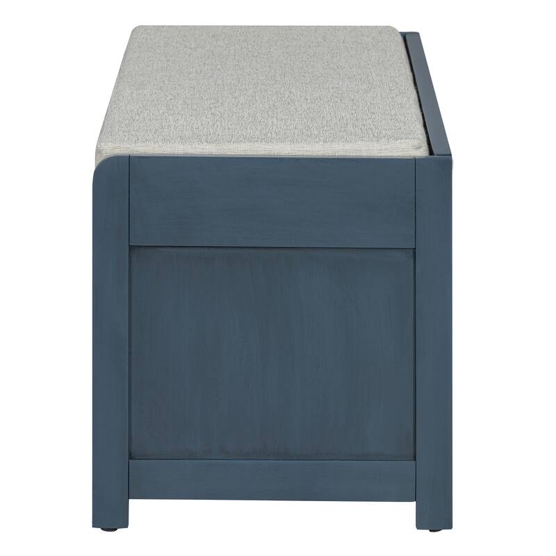 Shoe Storage Bench Entryway Bench with Cushion, Sliding Door