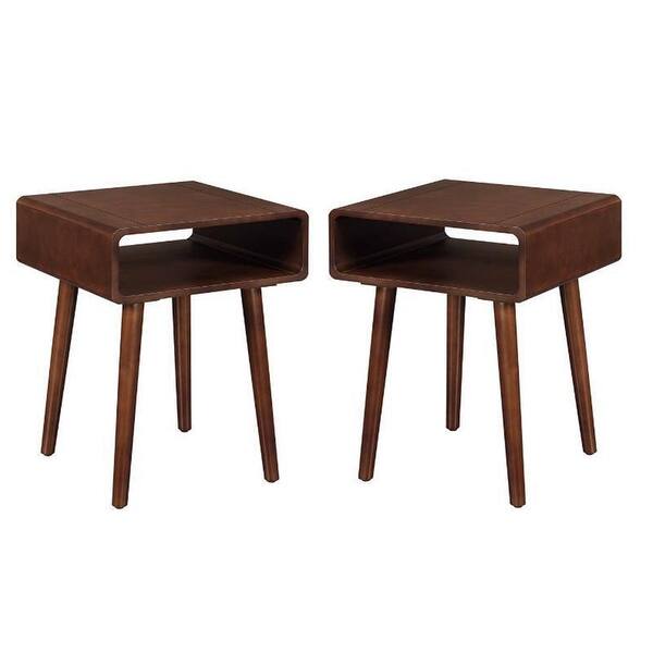 2 Piece Mid Century Wood End Table Set in Espresso 54 x 84 Bed Bath & Beyond 39045829