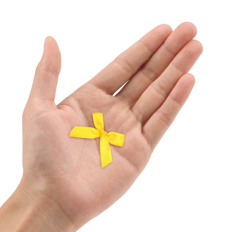 50Pcs Mini Ribbon Bow 1.8 inch Mini Fabric Satin Ribbon